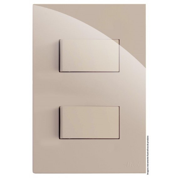 Conjunto Interruptor Duplo (1 Simples + 1 Paralelo) 4x2 - RECTA AREIA GLOSS